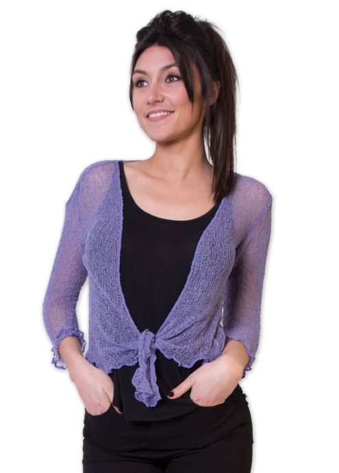 gilet été femme matière acrylique violet