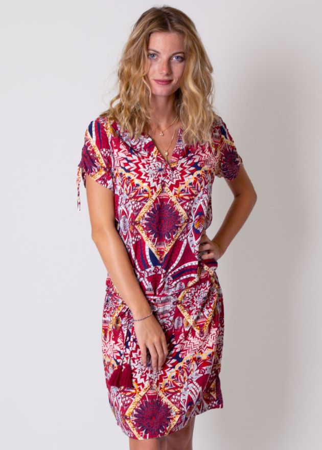 robe-manches-courtes-colorée