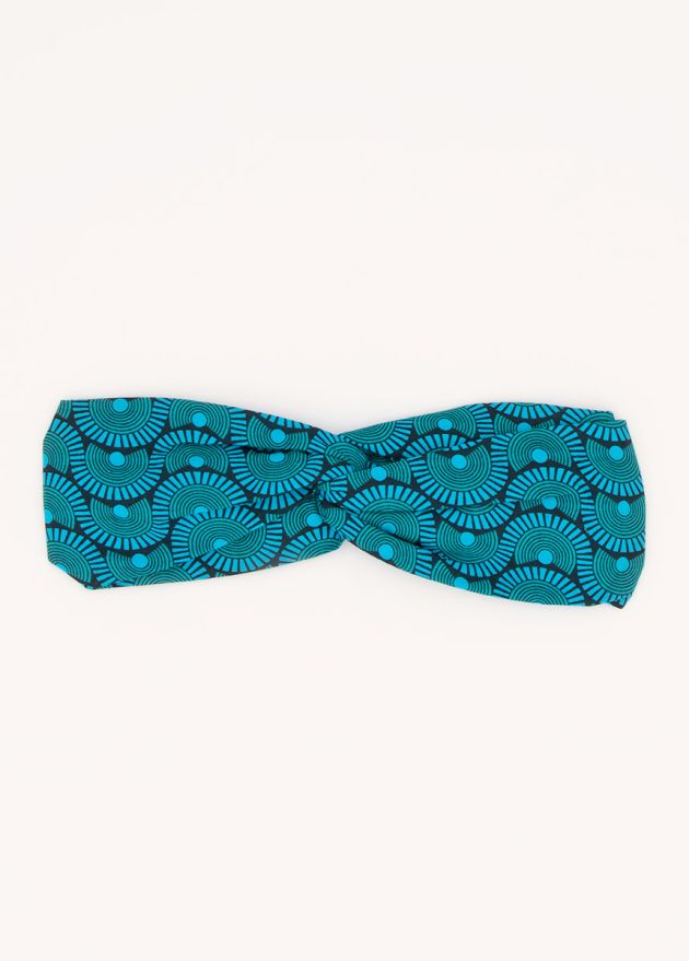 bandeau nœud africain imprimé océan bleu