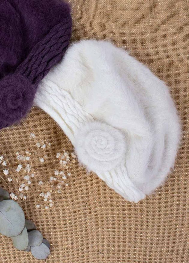 beret blanc angora femme hiver zoom
