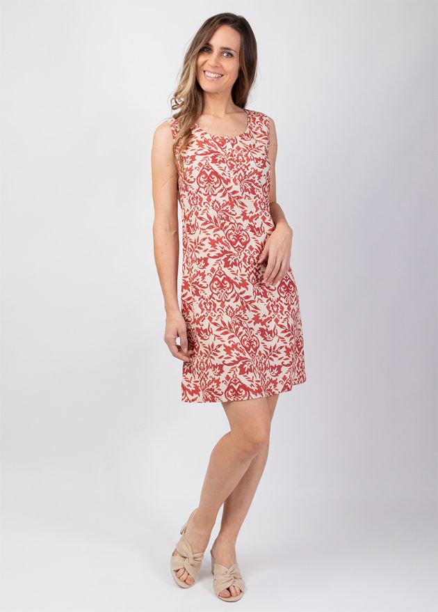 robe courte été en coton sans manches face