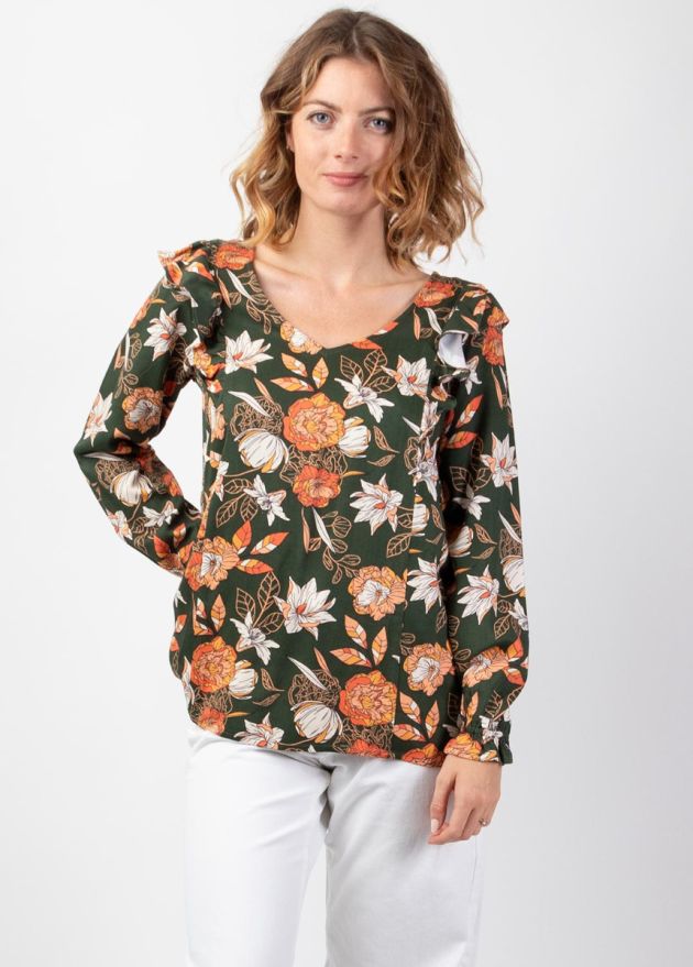 blouse encolure en v hiver
