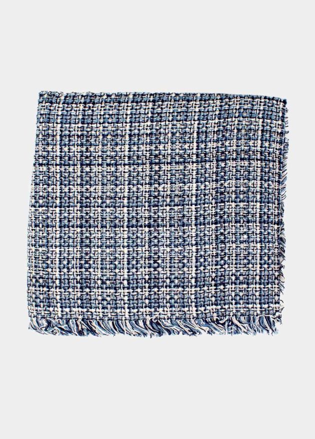 echarpe carré bleu marine et noir face