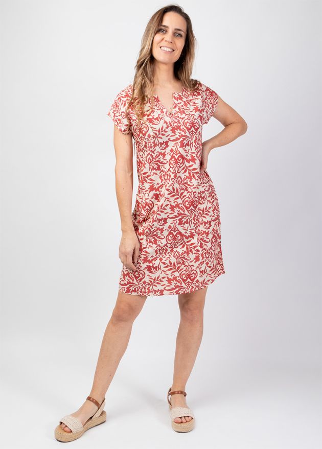 robe courte été en coton manches courtes zoom