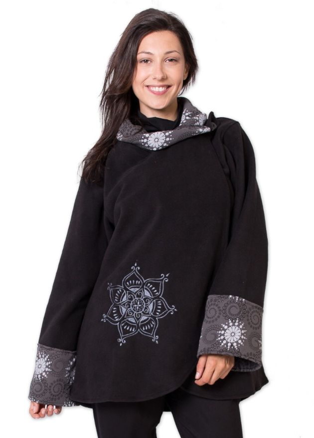 veste polaire femme imprime mandala gris