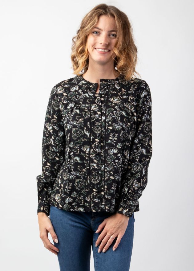 chemisier hiver col mao face