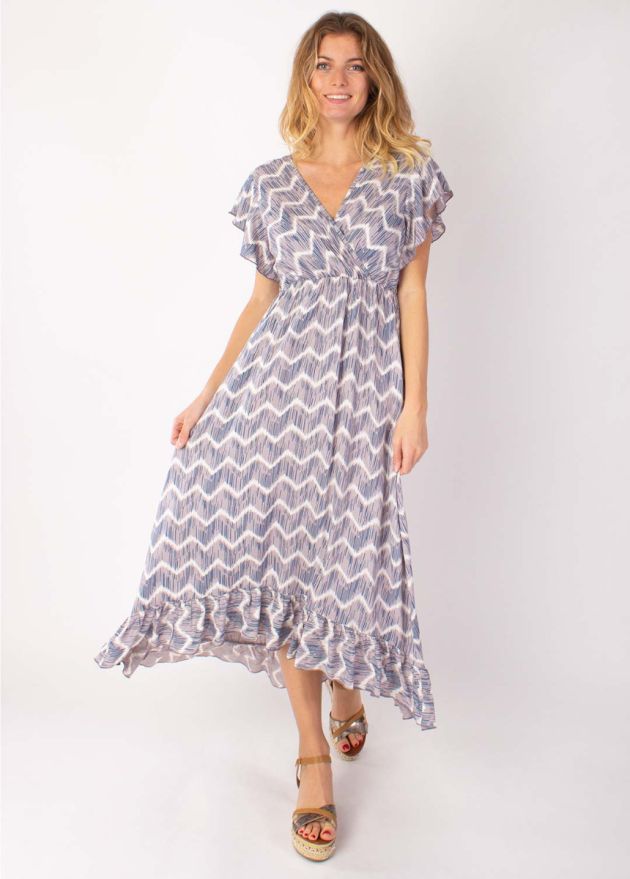 robe longue tie & dye taupe matière viscose