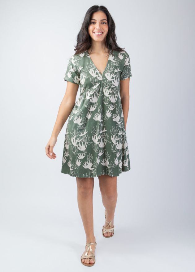 robe courte été manches courtes coupe ample