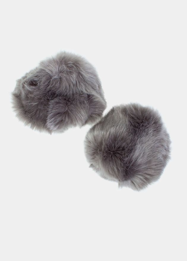 manchettes poignets fausses fourrure grise femme hiver