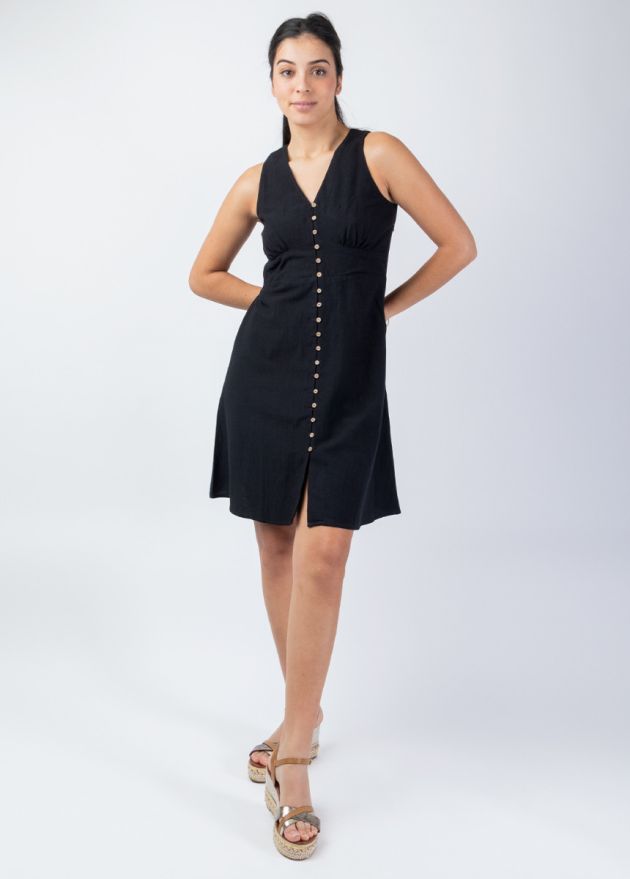 robe courte unie noire