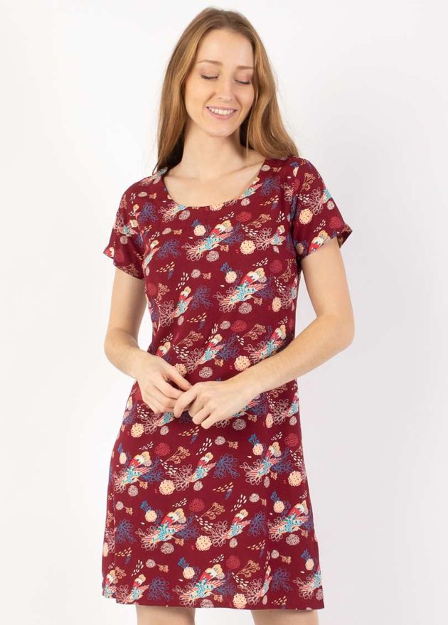 robe courte viscose encolure ronde zoom