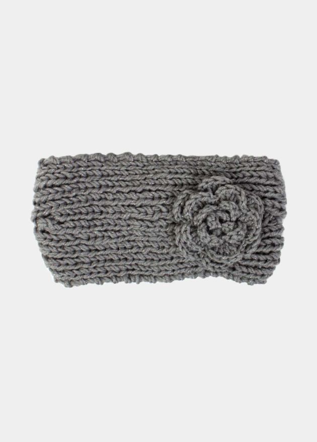 bandeau fleur paillette noir face