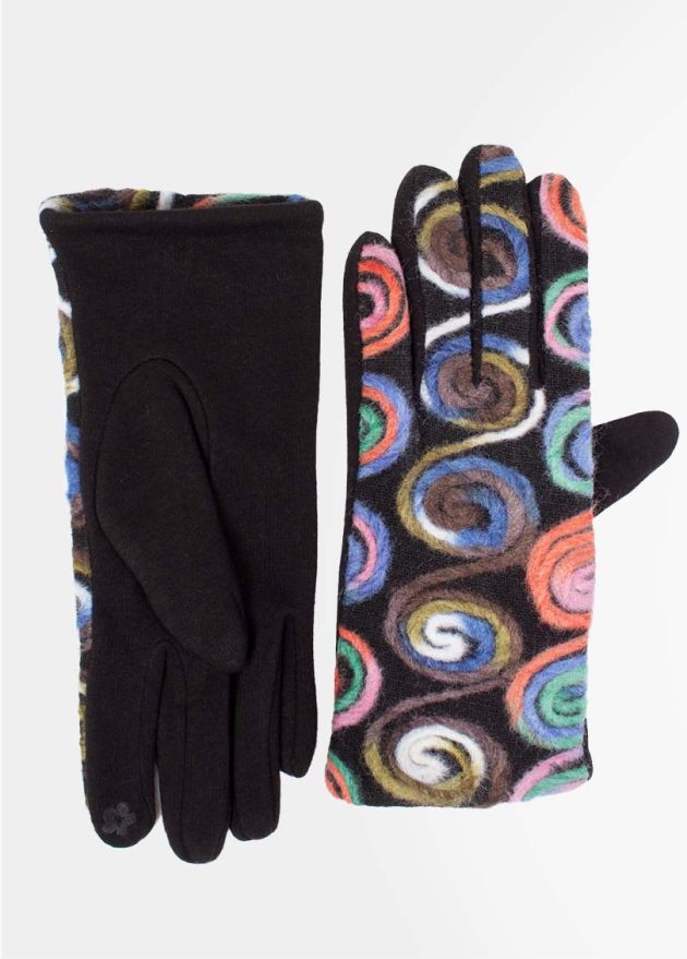gants ethniques marron noir face