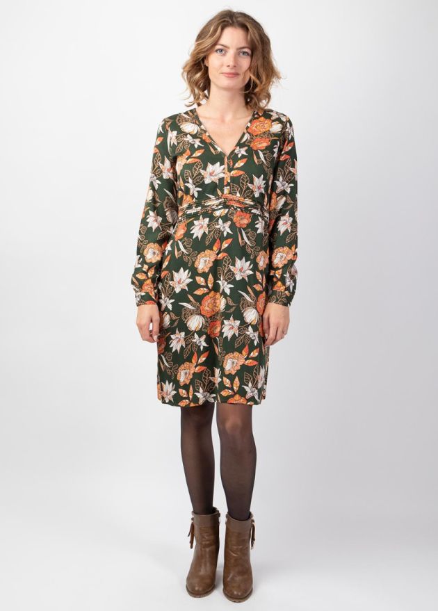 robe courte hiver encolure en v face