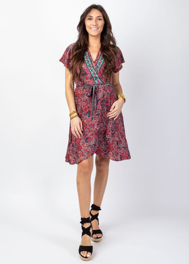 robe courte manches courtes face