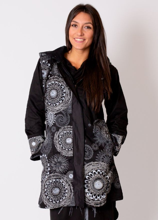 manteau femme noir gris