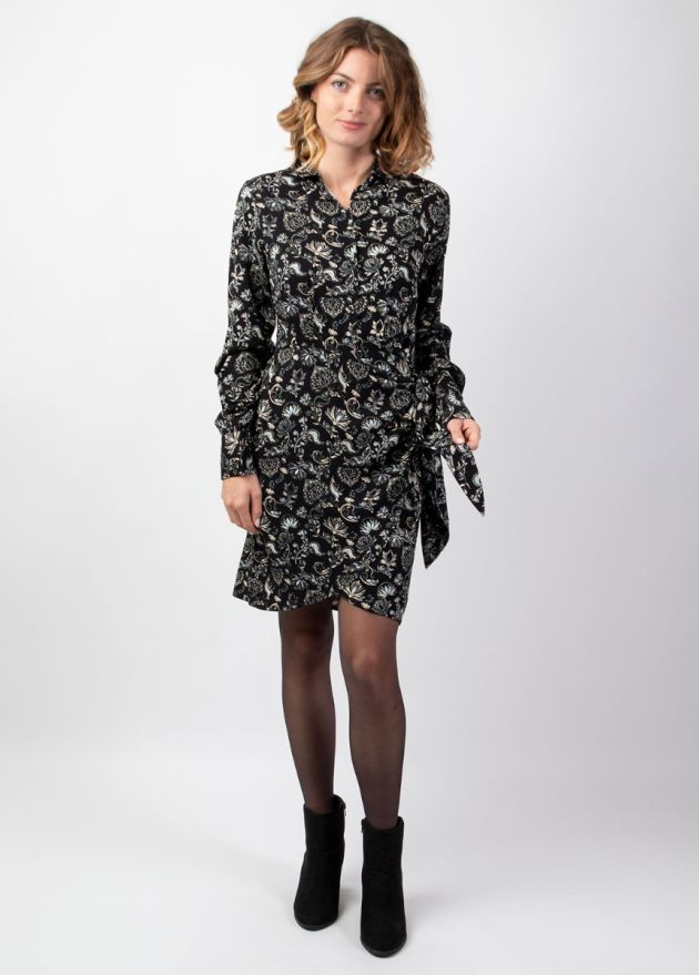 robe courte hiver en viscose épais manches longues