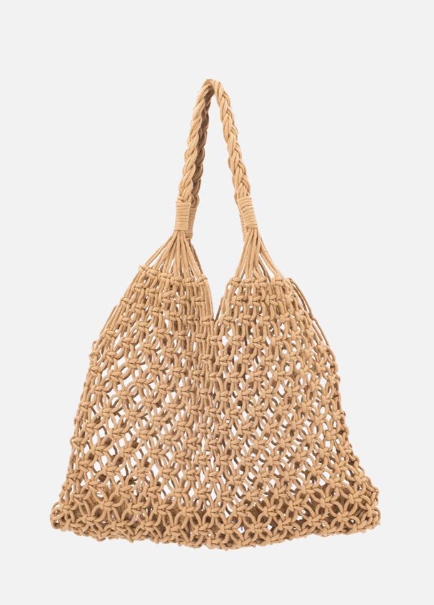 sac filet deux anses beige