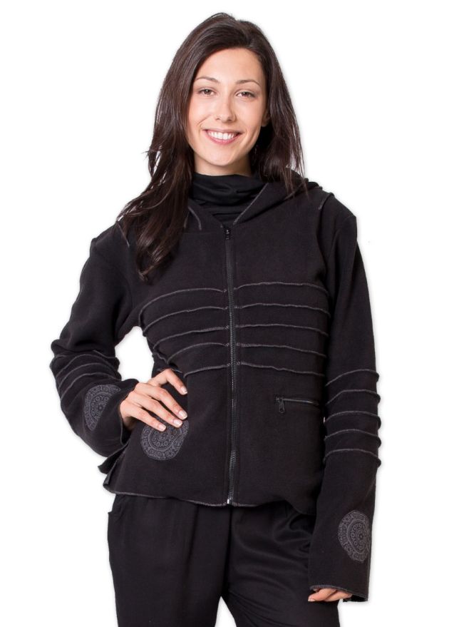 veste polaire courte à capuche longue ethnique sinnamary