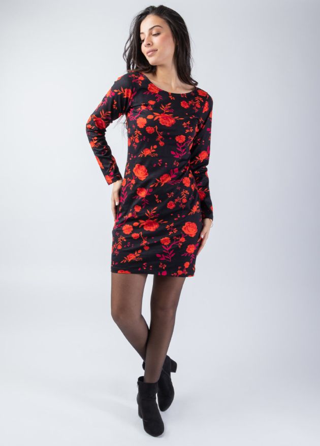 robe hiver coton manches longues demi profil