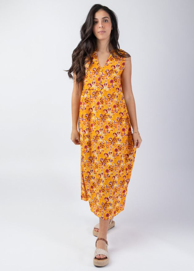 robe longue été coupe droite et ample face