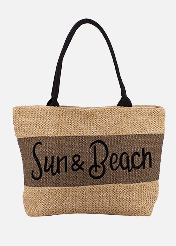 sac de plage marron anses noires sun and beach