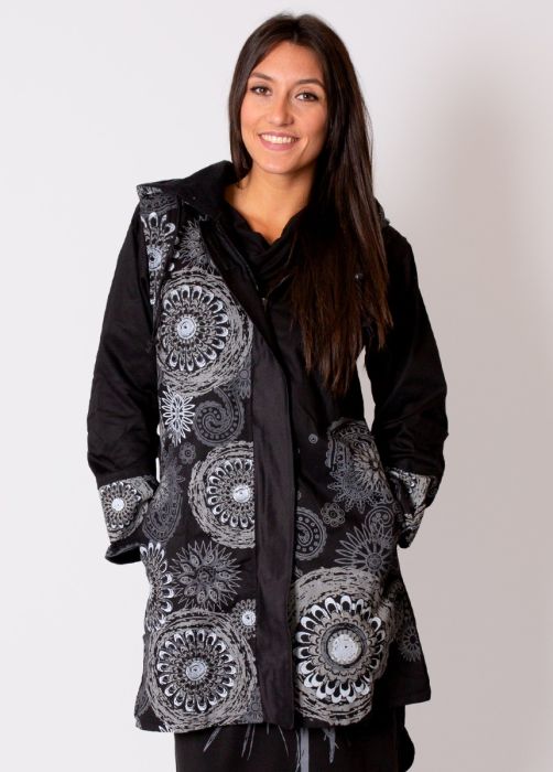 manteau femme noir gris