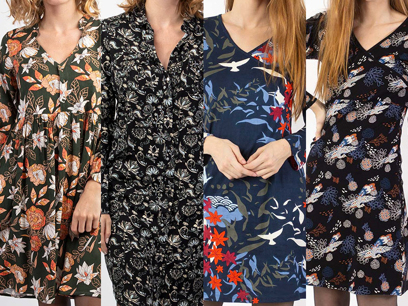 Robes Imprimés Automne Mode Femme